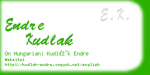 endre kudlak business card